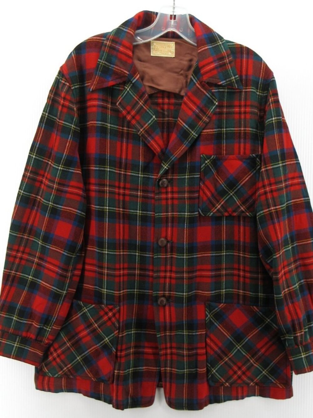 VTG Pendleton Jacket Medium Sportsman Blazer Tartan 60s Elbow Patches